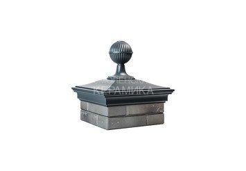 Колпак Zking Monblan 385 х 385 на 1,5 кирпича с шаром серый