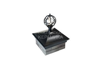 Колпак Zking Monblan 385 x 385 на 1,5 кирпича под фонарь черный