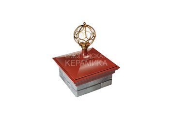 Колпак Zking Monblan 385 x 385 на 1,5 кирпича под фонарь красный