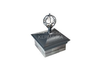 Колпак Zking Monblan 385 x 385 на 1,5 кирпича под фонарь серый