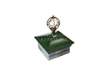 Колпак Zking Monblan 385 x 385 на 1,5 кирпича под фонарь зеленый