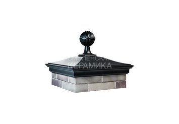 Колпак Zking Monblan 520 х 520 на 2 кирпича с шаром черный