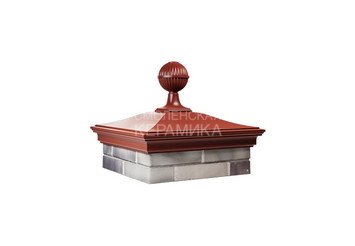 Колпак Zking Monblan 520 х 520 на 2 кирпича с шаром красный