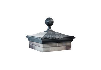 Колпак Zking Monblan 520 х 520 на 2 кирпича с шаром серый