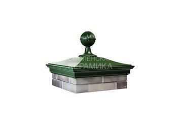 Колпак Zking Monblan 520 х 520 на 2 кирпича с шаром зеленый