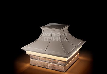 Колпак Zking Monblan Premium 385х385 с подсветкой на 1,5 кирпича бежевый