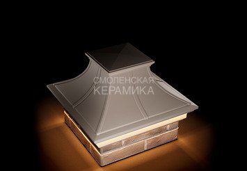 Колпак Zking Monblan Premium 385х385 с подсветкой на 1,5 кирпича бежевый