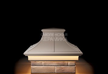 Колпак Zking Monblan Premium 385х385 с подсветкой на 1,5 кирпича бежевый