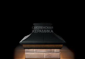 Колпак Zking Monblan Premium 385х385 с подсветкой на 1,5 кирпича черный