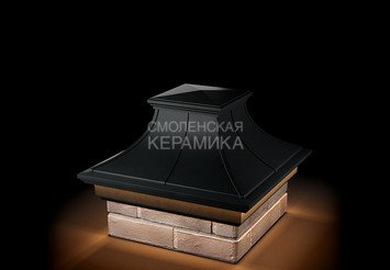 Колпак Zking Monblan Premium 385х385 с подсветкой на 1,5 кирпича черный
