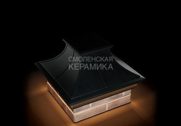 Колпак Zking Monblan Premium 385х385 с подсветкой на 1,5 кирпича черный