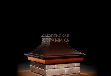 Колпак Zking Monblan Premium 385х385 с подсветкой на 1,5 кирпича коричневый
