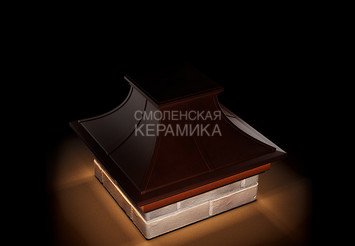 Колпак Zking Monblan Premium 385х385 с подсветкой на 1,5 кирпича коричневый