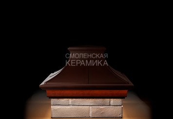Колпак Zking Monblan Premium 385х385 с подсветкой на 1,5 кирпича коричневый