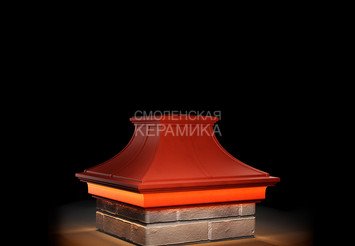 Колпак Zking Monblan Premium 385х385 с подсветкой на 1,5 кирпича красный