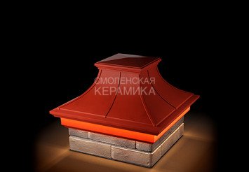 Колпак Zking Monblan Premium 385х385 с подсветкой на 1,5 кирпича красный