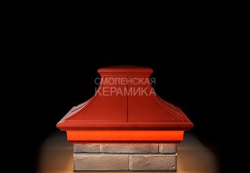 Колпак Zking Monblan Premium 385х385 с подсветкой на 1,5 кирпича красный