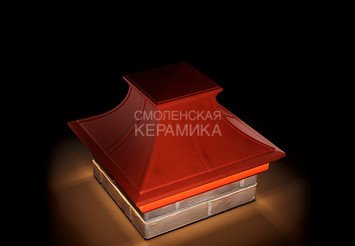 Колпак Zking Monblan Premium 385х385 с подсветкой на 1,5 кирпича красный