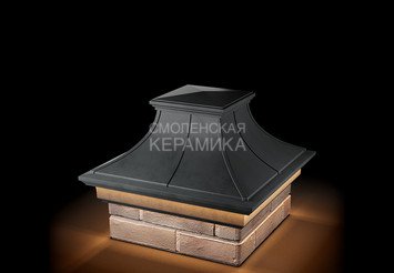 Колпак Zking Monblan Premium 385х385 с подсветкой на 1,5 кирпича серый