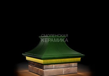 Колпак Zking Monblan Premium 385х385 с подсветкой на 1,5 кирпича зеленый