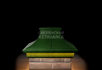 Колпак Zking Monblan Premium 385х385 с подсветкой на 1,5 кирпича зеленый