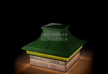 Колпак Zking Monblan Premium 385х385 с подсветкой на 1,5 кирпича зеленый