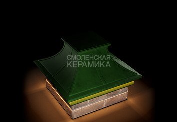 Колпак Zking Monblan Premium 385х385 с подсветкой на 1,5 кирпича зеленый