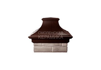 Колпак Zking Monblan Premium 385х385 с посадкой на 1,5 кирпича коричневый