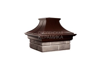 Колпак Zking Monblan Premium 385х385 с посадкой на 1,5 кирпича коричневый