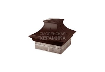 Колпак Zking Monblan Premium 385х385 с посадкой на 1,5 кирпича коричневый
