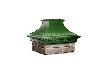 Колпак Zking Monblan Premium 385х385 с посадкой на 1,5 кирпича зеленый