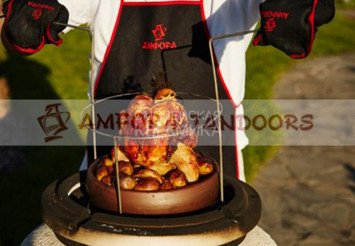 Курница 21 см керамическая для запекания курицы для тандыров Амфора