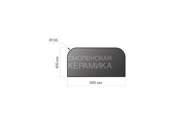 Лист предтопочный Везувий, 2мм, черный 400*600*2 R135