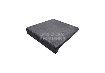 Минеральная ступень ручной формовки рядовая Real Brick графит