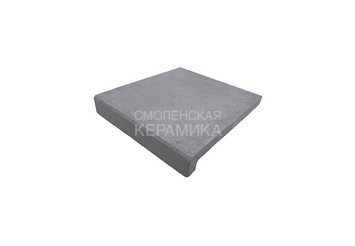 Минеральная ступень ручной формовки рядовая Real Brick серый