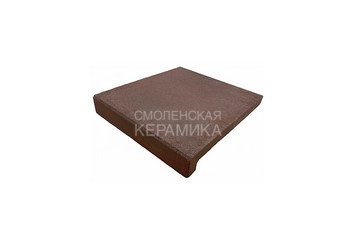 Минеральная ступень ручной формовки угловая Real Brick бордовый