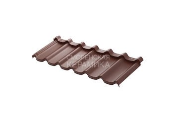 Модульная черепица AQUASYSTEM Стокгольм PE Rooftop Шёлк Zn 180 Коричневый RAL 80171185х430 мм