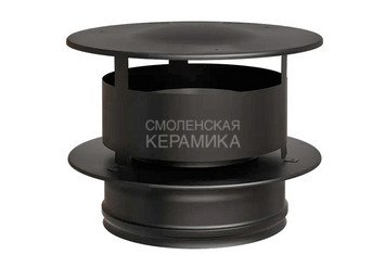 Оголовок с ветрозащитой (430/0,5 мм + нерж / эмаль /600° черная) Ф115х200 BLACKSIDE
