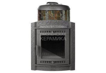Печь банная "Атмосфера L" в ламелях "Жадеит" наборный рисунок