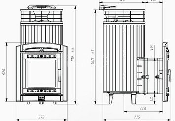 Печь банная «Атмосфера XL» Талькохлорит ламель+сетка с газовой горелкой