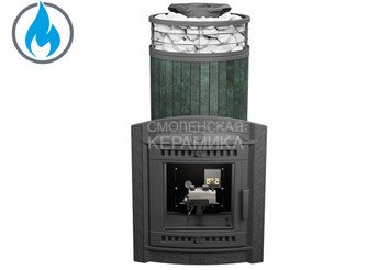 Печь банная «Атмосфера XL» Верде Гватемала ламель+сетка с газовой горелкой