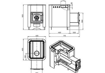 Печь банная Везувий Русичъ Антрацит 12 (ДТ-3)