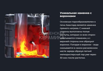 Печь чугунная для бани Технолит AVANGARD ЗК 25 (М) Ураган круглая сетка
