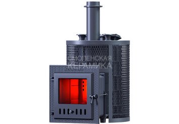 Печь чугунная для бани Технолит AVANGARD ЗК 25 (М) Ураган круглая сетка