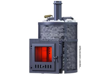 Печь чугунная для бани Технолит AVANGARD ЗК 25 (М) Ураган круглая сетка