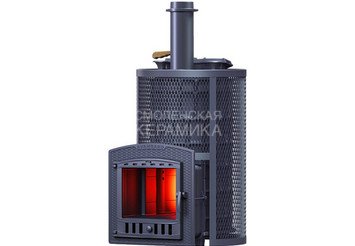 Печь чугунная для бани Технолит AVANGARD ЗК 40 (П2) Ураган круглая сетка