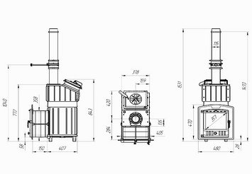 Печь чугунная для бани Технолит Гроза 18 (П2) 2023 г