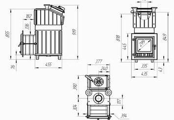 Печь чугунная для бани Технолит Гроза 24 (М) 2022 г