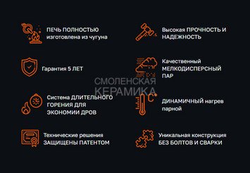 Печь чугунная для бани Технолит ИСКАНДЕР 14 (М) в сетке