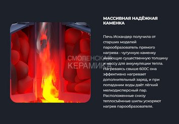 Печь чугунная для бани Технолит ИСКАНДЕР 25 (П2) в сетке